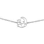 Bracelet animal totem en acier inoxydable argenté avec pendentif loutre style origami géométrique