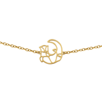 Bracelet animal totem en acier inoxydable doré avec pendentif loutre style origami géométrique