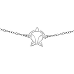 Bracelet animal totem en acier inoxydable argenté avec pendentif tortue style origami géométrique