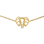 Bracelet animal totem en acier inoxydable doré avec pendentif éléphant style origami géométrique