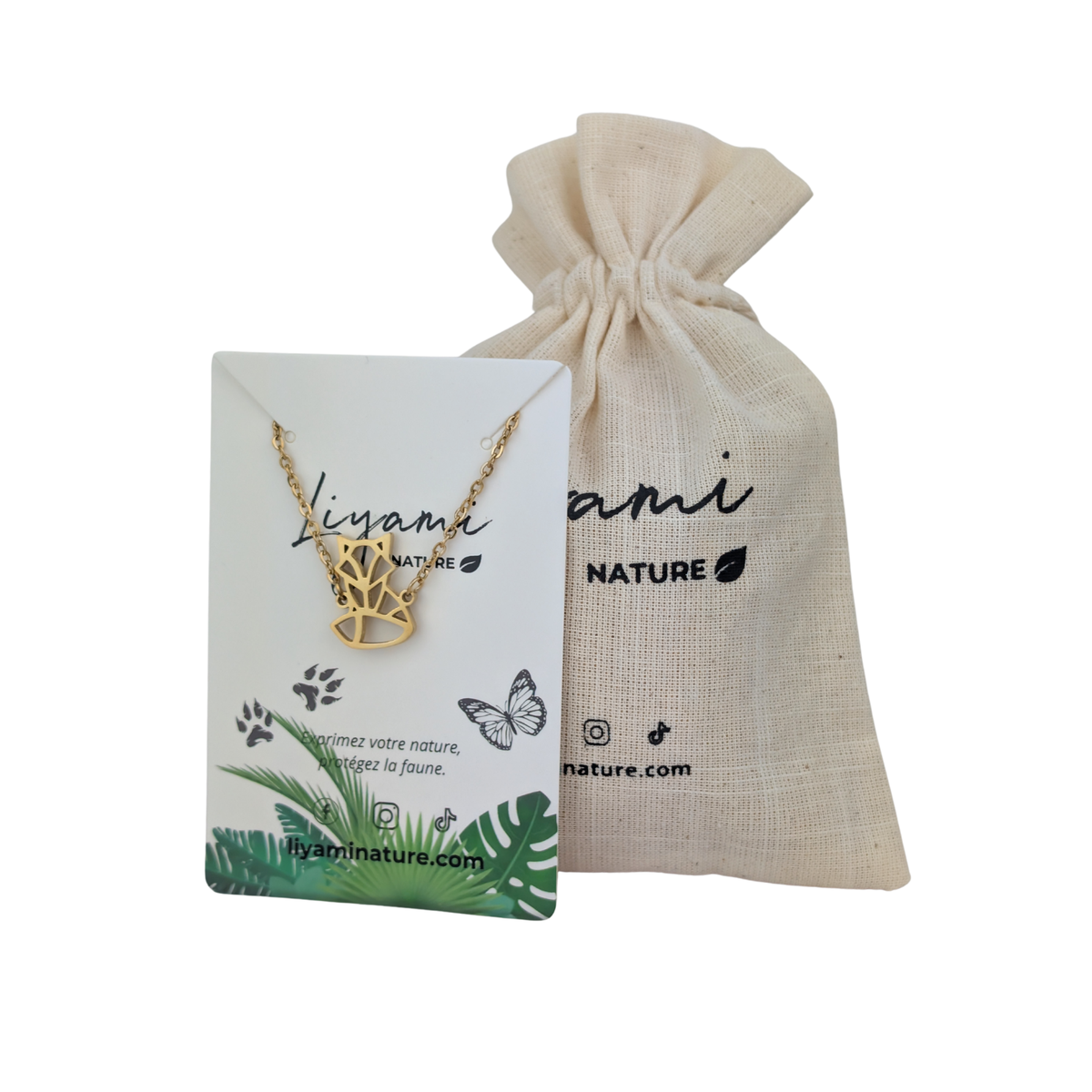 Bracelet renard en acier inoxydable dans son packaging